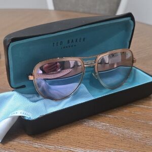 Ted Baker Womans Rose Gold Aviator Sunglasses
